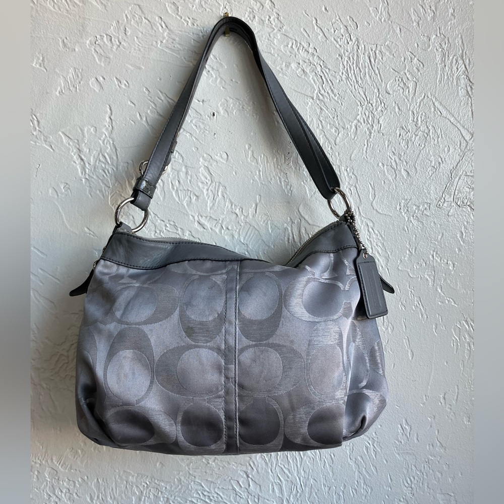 Y2K Coach Silver Gray Metallic Shoulder Bag - Picture 1 of 8